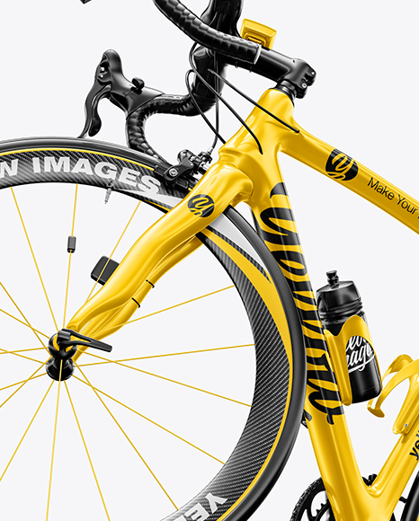 Download Road Bicycle Mockup Left Half Side View In Vehicle Mockups On Yellow Images Object Mockups PSD Mockup Templates