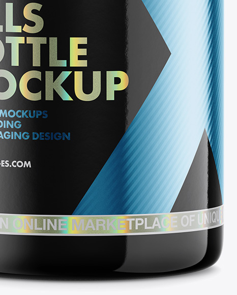 Glossy Plastic Pills Bottle Mockup PSD #1