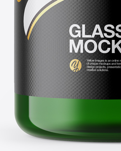 Green Glass Bottle Mockup PSD #1
