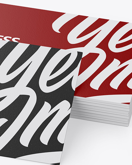 Stack of Textured Business Cards Mockup PSD #1