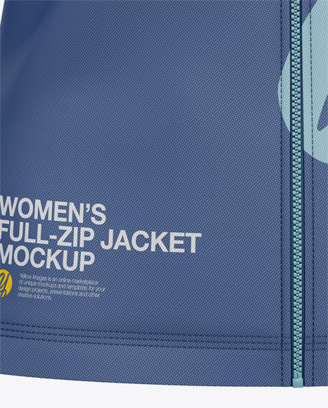 Women S Long Sleeve Full Zip Jacket Front View In Apparel Mockups On Yellow Images Object Mockups