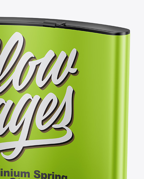 Metallic Spring Pop Up Stand Mockup PSD #2