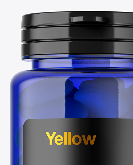 Blue Pills Bottle Mockup PSD #2