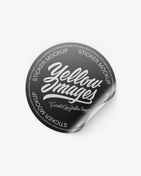 Textured Round Sticker Mockup In Stationery Mockups On Yellow Images Object Mockups