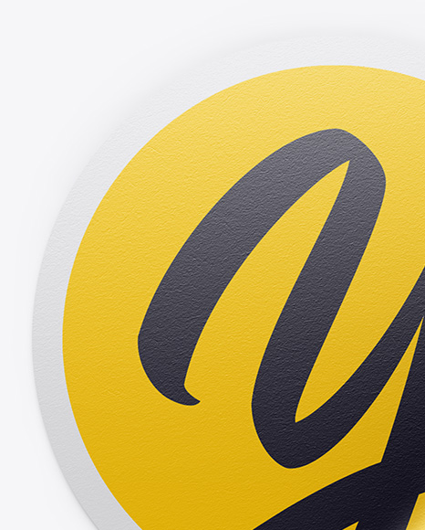 Download Textured Round Sticker Mockup In Stationery Mockups On Yellow Images Object Mockups