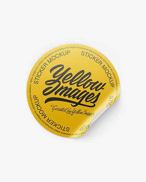 Round Sticker Mockup PSD #3