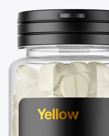 Clear Pills Bottle Mockup PSD #2