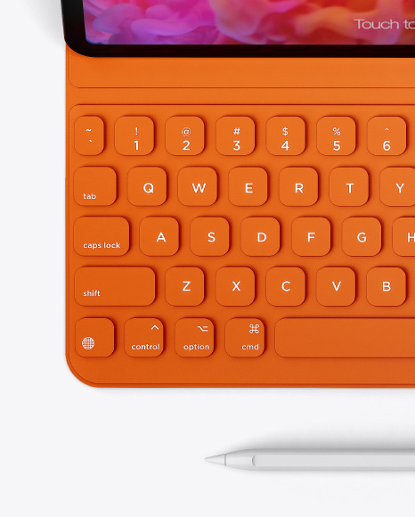 Ipad Pro with Pencil & Keyboard Mockup