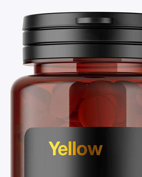 Amber Pills Bottle Mockup PSD #2
