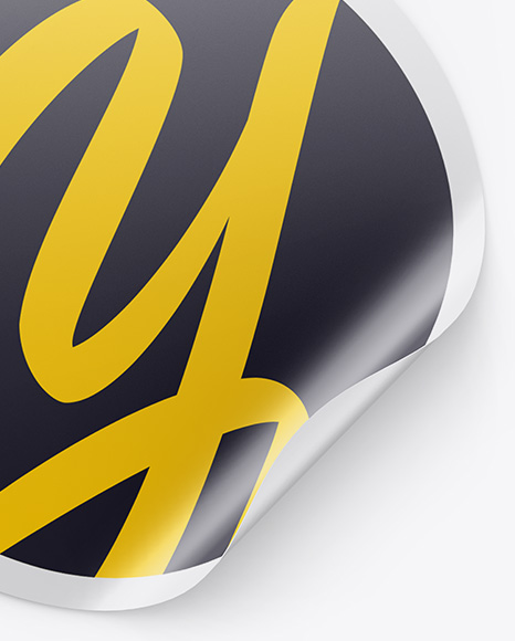 Round Sticker Mockup PSD #7