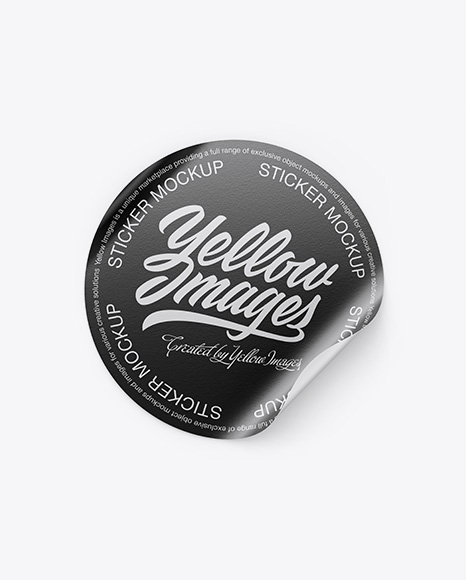 Textured Round Sticker Mockup PSD #3