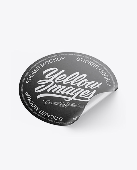 Textured Round Sticker Mockup PSD #3