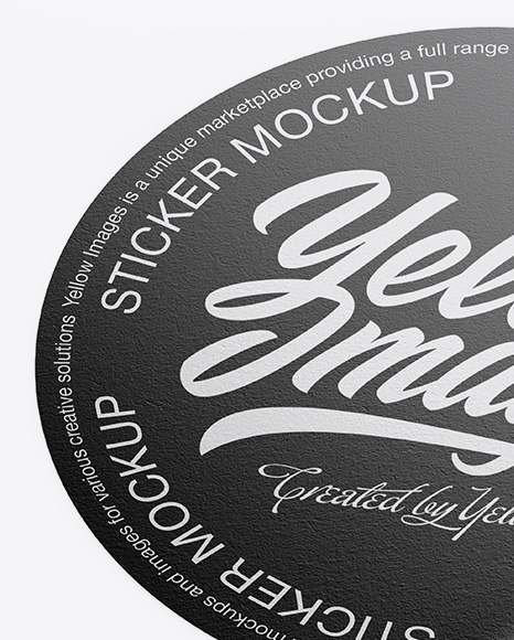 Textured Round Sticker Mockup PSD #4