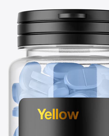 Clear Pills Bottle Mockup PSD #2