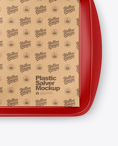 Plastic Salver with Kraft Paper Mockup PSD #2
