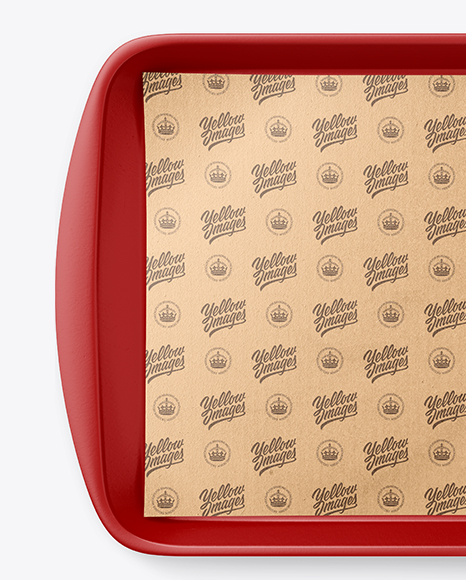 Plastic Salver with Kraft Paper Mockup PSD #1