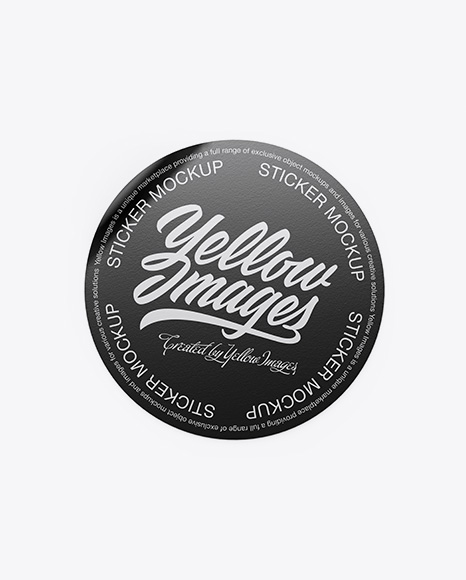 Textured Round Sticker Mockup PSD #2