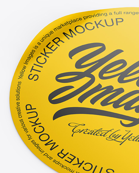 Round Sticker Mockup PSD #5