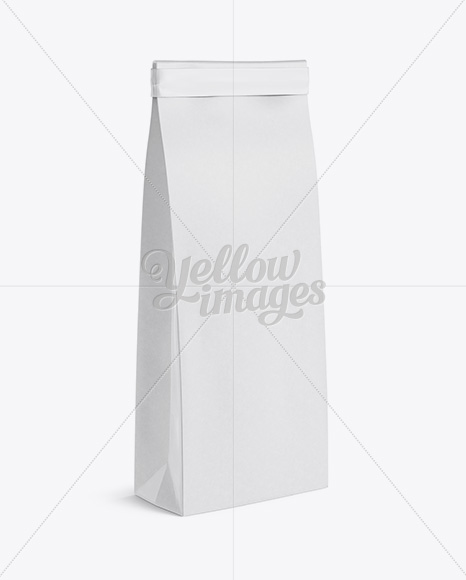 Paper Bag w  a Plastic Tin Tie Mockup   Halfside View PSD #1