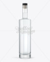 750ml Flint Glass Kendo Bottle with Vodka Mockup