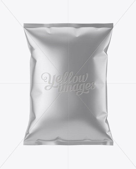 Matte Metallic Snack Package Mockup In Flow Pack Mockups On Yellow Images Object Mockups