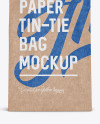 Download Kraft Paper Bag w/ a Paper Tin-Tie Mockup - Front View in Bag & Sack Mockups on Yellow Images ...