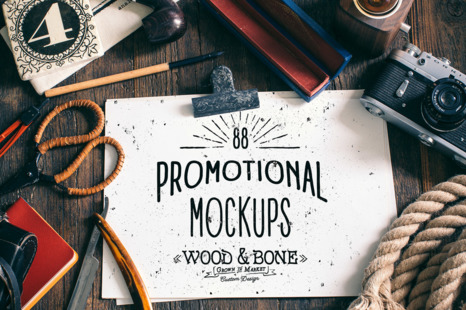"Wood&Bone" - Promotional Mockups