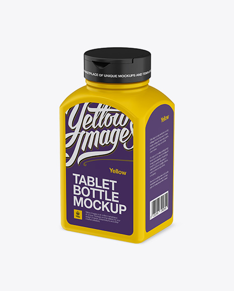 Download Plastic Pills Bottle Mockup - Halfside View (High-Angle ... Yellowimages Mockups