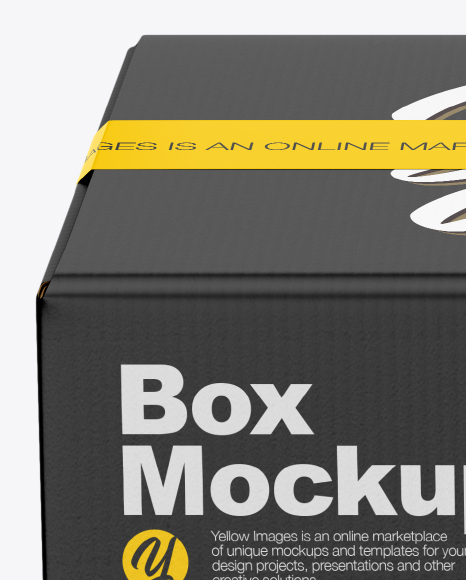 Download Box W Duct Tape Mockup In Box Mockups On Yellow Images Object Mockups PSD Mockup Templates