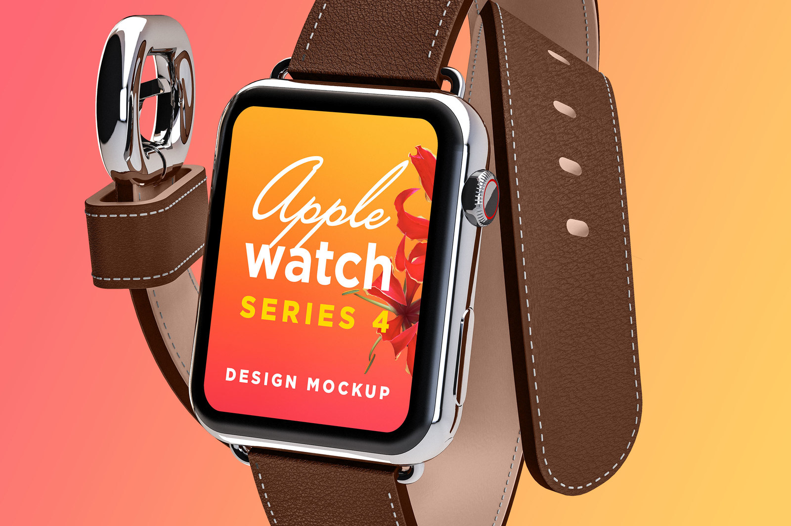 Apple Watch Design Mockups In Device Mockups On Yellow Images Creative Store