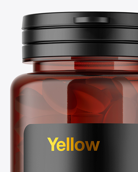 Amber Pills Bottle Mockup PSD #2