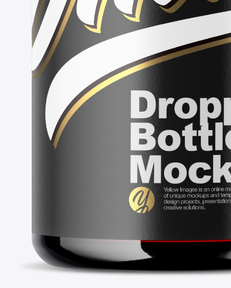 Amber Dropper Bottle Mockup PSD #1