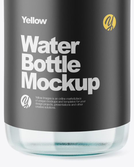 Glass Water Bottle Mockup PSD #1