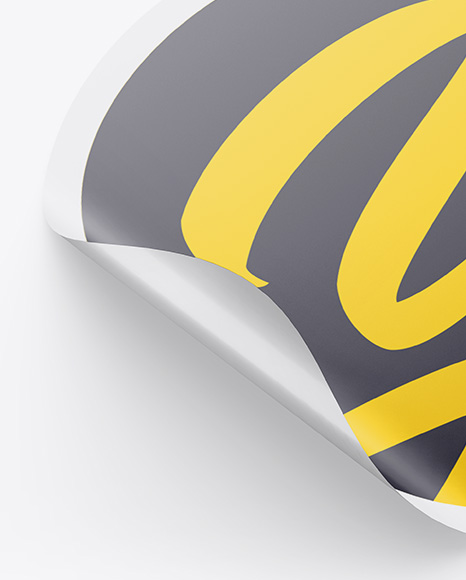 Round Sticker Mockup PSD #1