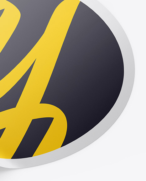 Round Sticker Mockup PSD #6