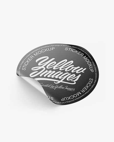 Textured Round Sticker Mockup PSD #3