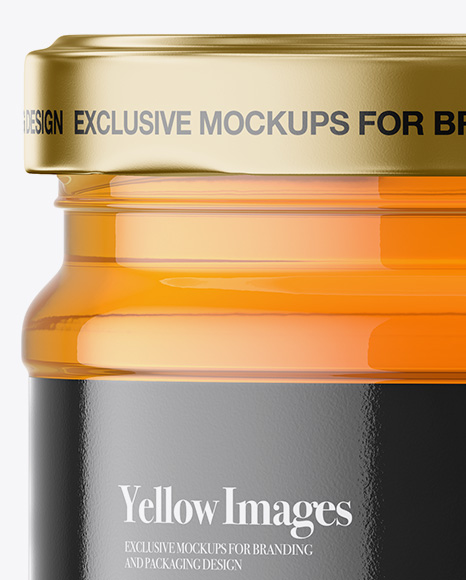 Clear Glass Honey Jar Mockup PSD #6