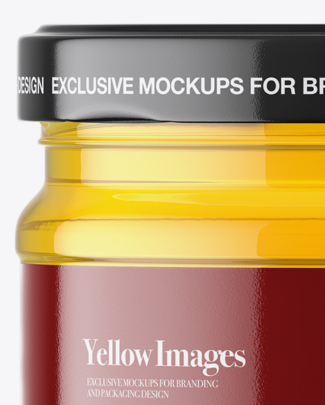 Clear Glass Honey Jar Mockup PSD #1
