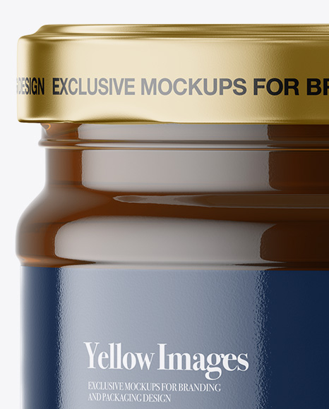 Clear Glass Honey Jar Mockup PSD #6