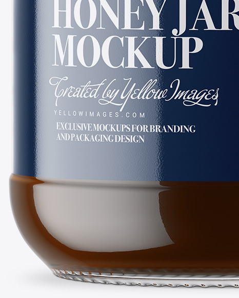 Clear Glass Honey Jar Mockup PSD #7