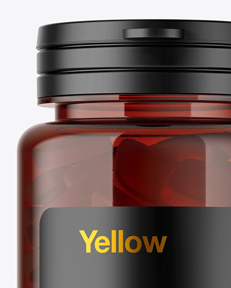 Amber Pills Bottle Mockup PSD #2