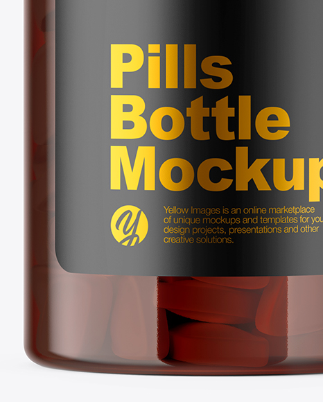 Amber Pills Bottle Mockup - Free Download Images High Quality PNG, JPG