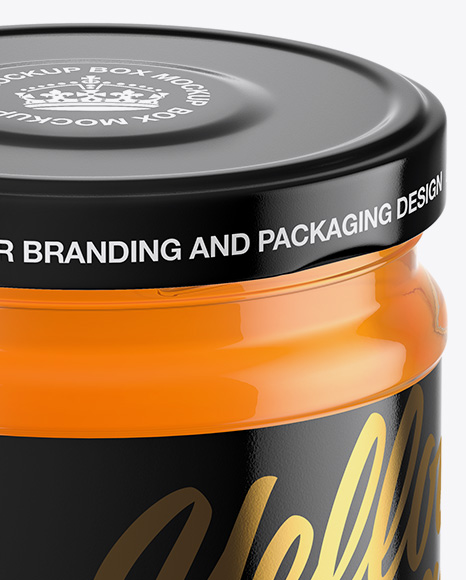 Clear Glass Honey Jar Mockup PSD #1