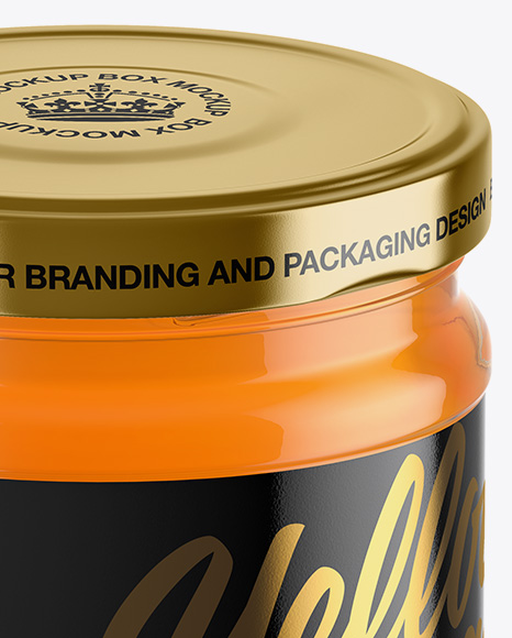 Clear Glass Honey Jar Mockup PSD #6