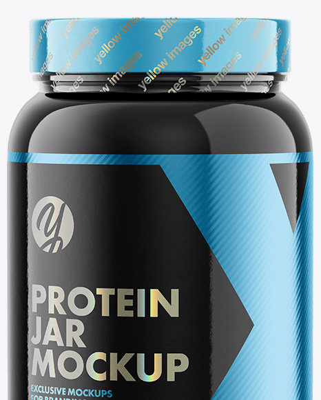 Glossy Protein Jar Mockup PSD #1