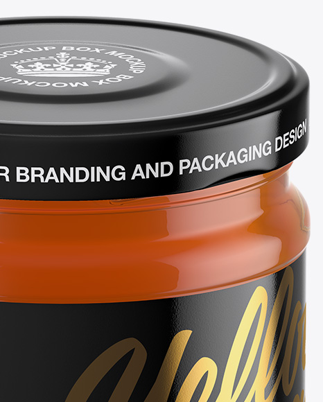 Clear Glass Honey Jar Mockup PSD #1