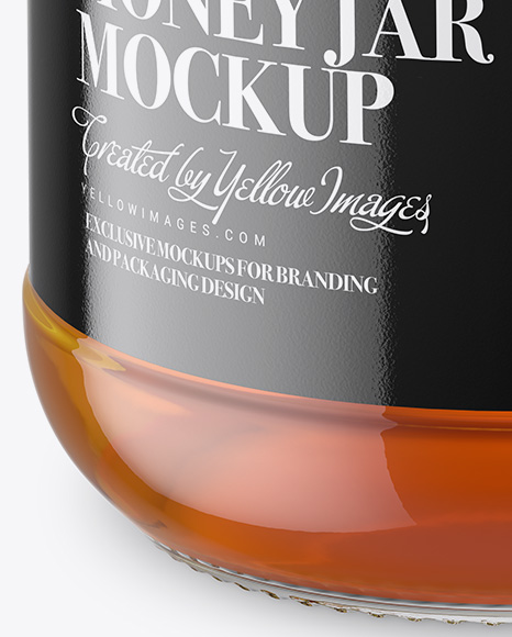 Clear Glass Honey Jar Mockup PSD #7