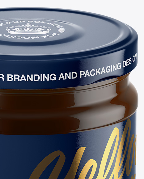 Clear Glass Honey Jar Mockup PSD #1