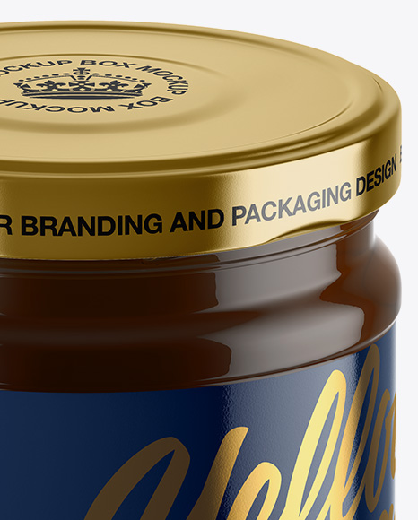 Clear Glass Honey Jar Mockup PSD #6