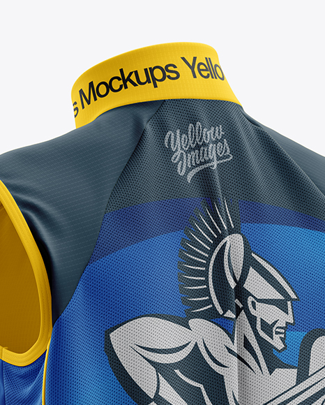 Download Men S Cycling Wind Vest Mockup Back Half Side View In Apparel Mockups On Yellow Images Object Mockups